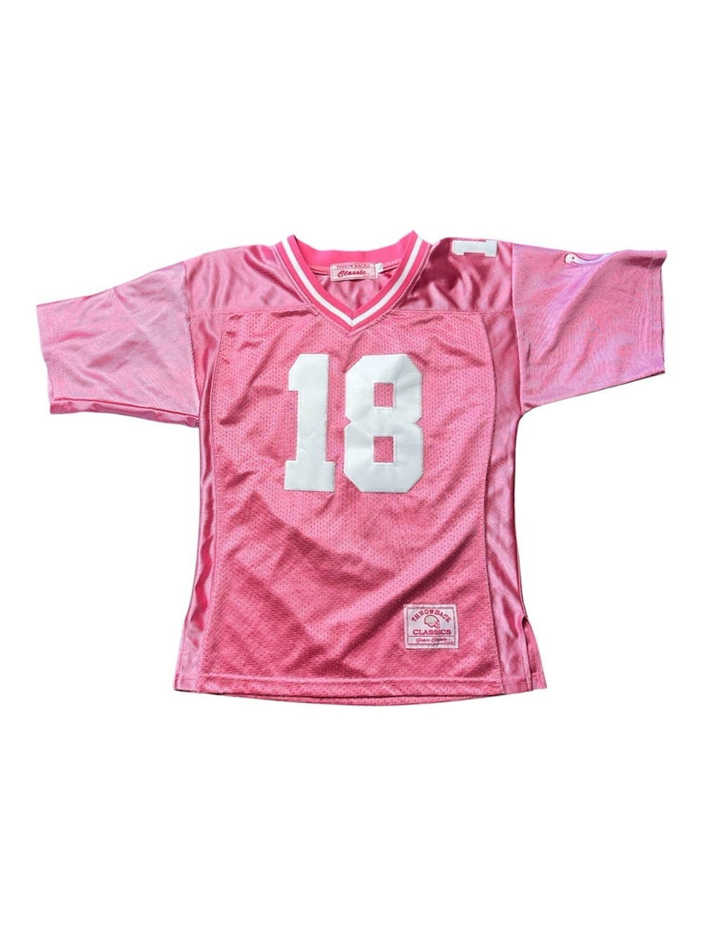 Girls' Pink Peyton Manning Colts Jersey w/ Number 18, Youth L -Throwback Classic